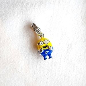 New sterling silver Minion Bob dangle charm for jewelry / Pandora like bracelet